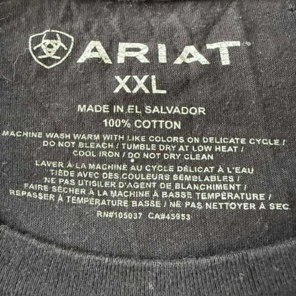 Ariat Men's Corporate Logo Short Sleeve Crew Neck Cotton T-Shirt Black Size XXL - Picture 3 of 6